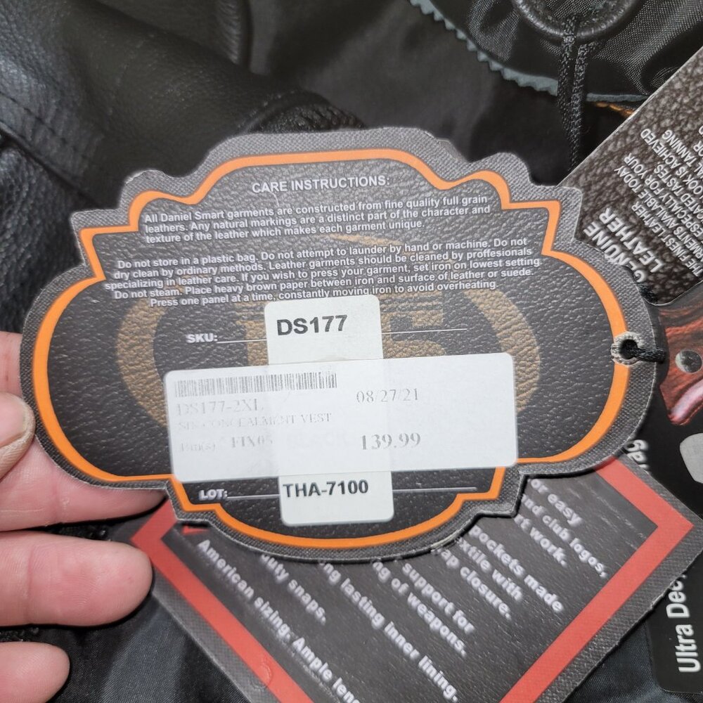DS Daniel Smart Leather Vest Black Sz XXL - Picture 14 of 14